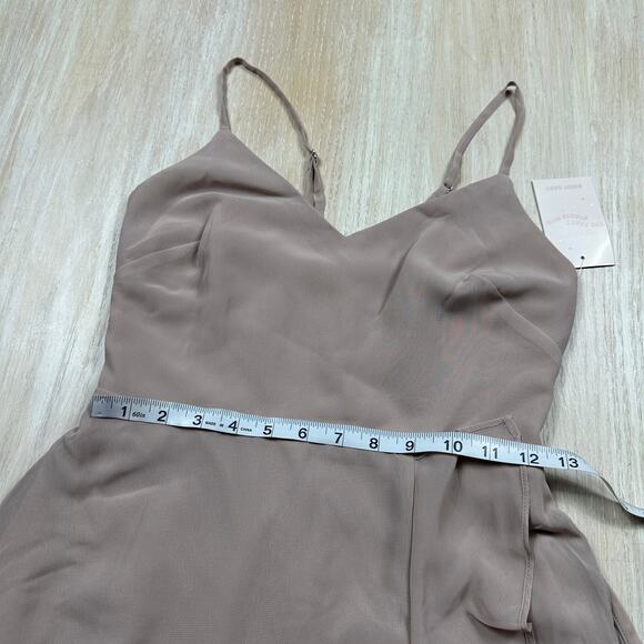 NWT Birdy Grey Taupe Theresa Chiffon Formal Bridesmaid Evening Gown Dress XS - Picture 9 of 16